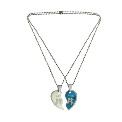 Love Heart Couple Pendant by Menjewell